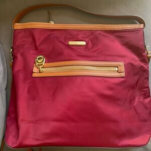 Michael Kors Wine and Tan Shoulder Bag